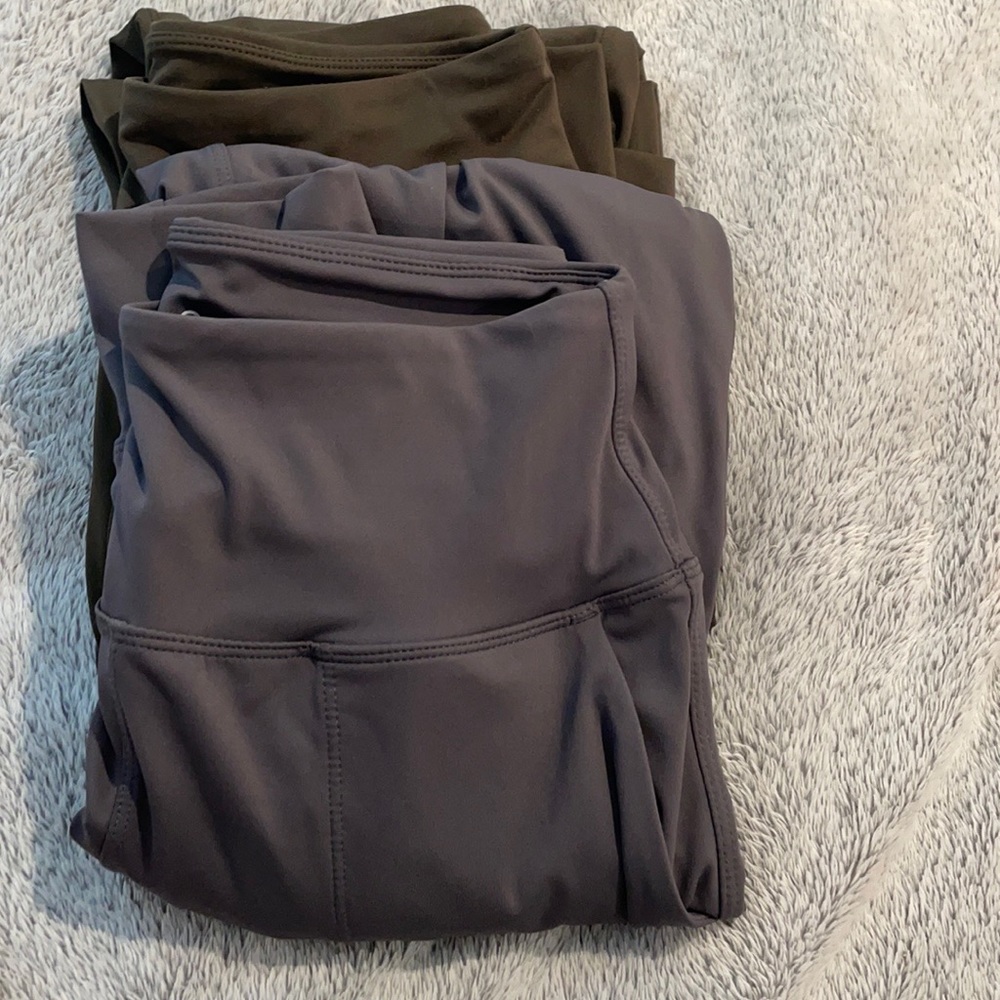 green & grey tight joggers